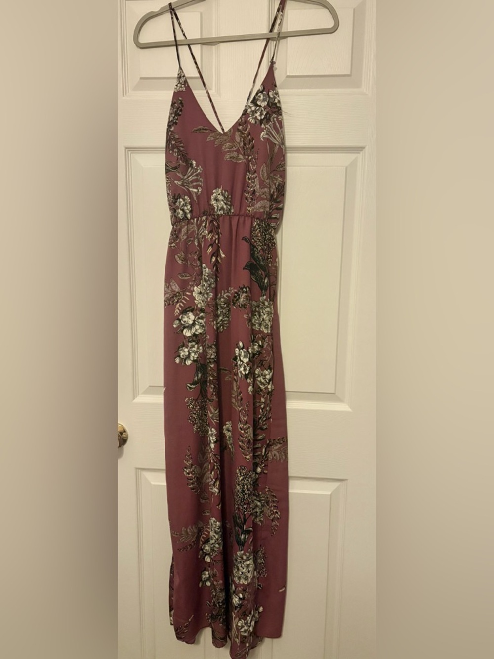 Charlotte Russe Dusty Mauve Floral Maxi Dress
